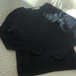 Cleo Navy V-Neck Sweater